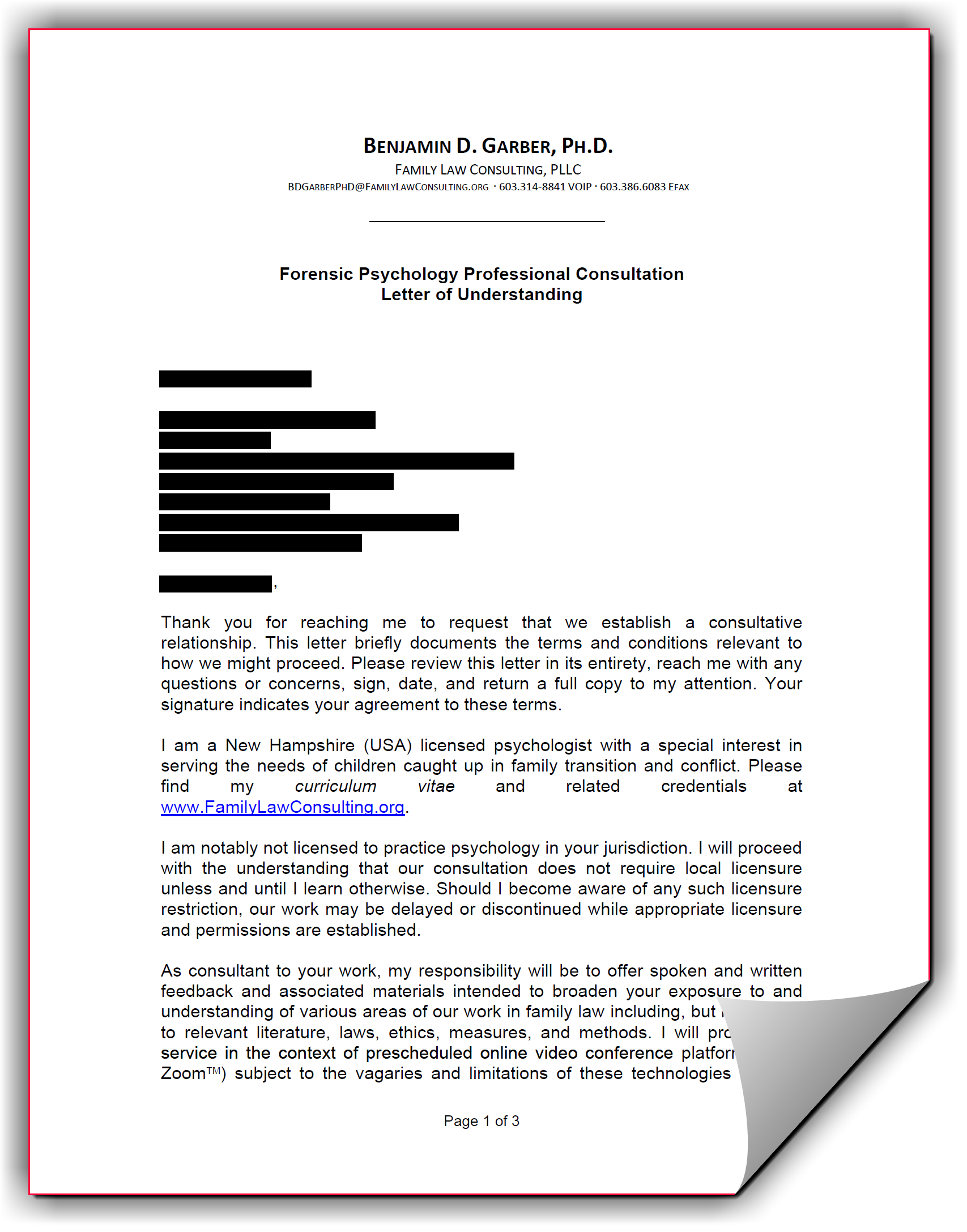 Peer consultation generic
service agreement 2024
